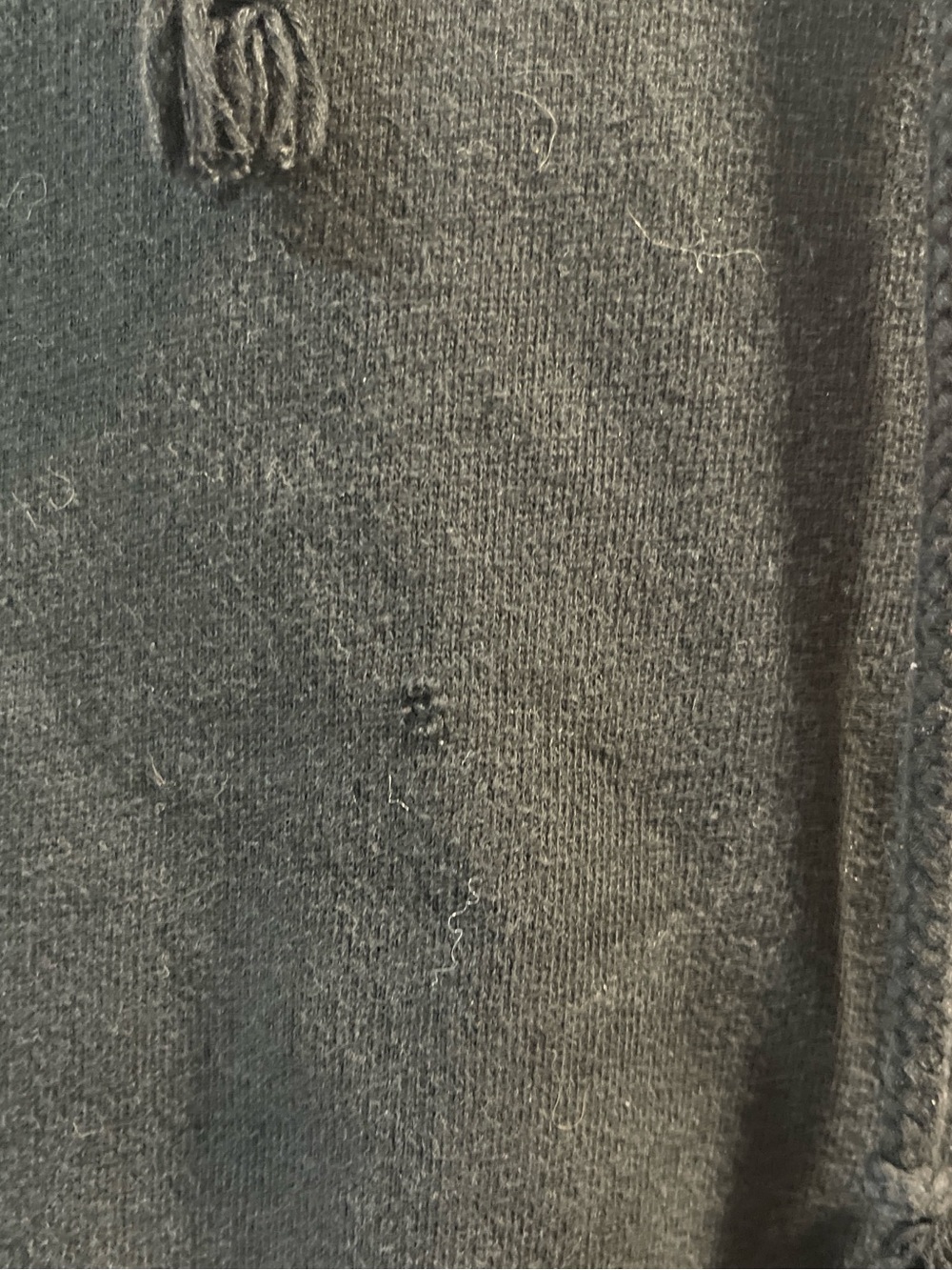 Stussy Black Hoodie with White Logo Tag Have One Hole - Picture 3 of 8